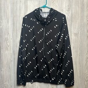 Women's Black Logo Hooded Pink Victorias Secret Windbreaker Size M/L